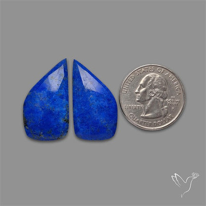 Rose Cut Lapis Lazuli Pair