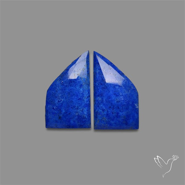 Rose Cut Lapis Lazuli Pair