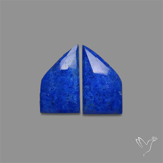 Rose Cut Lapis Lazuli Pair