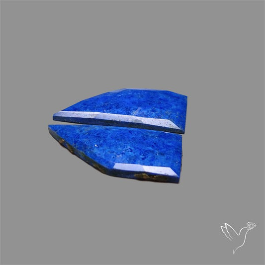 Rose Cut Lapis Lazuli Pair