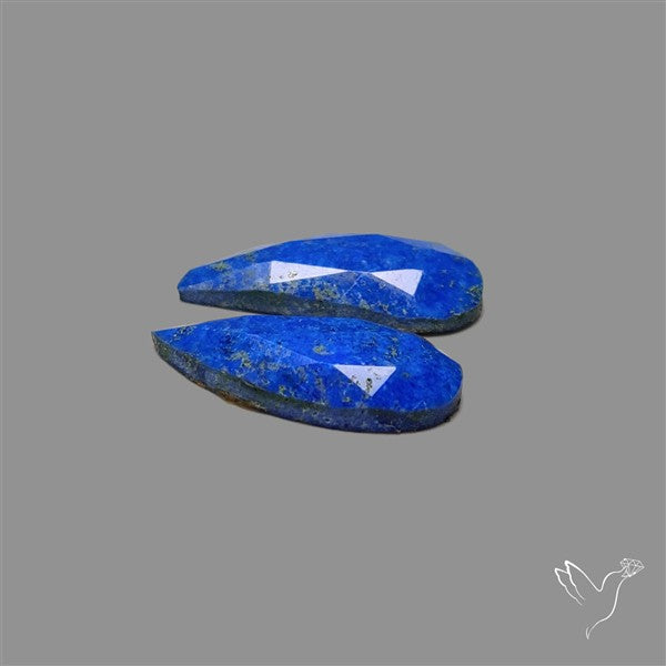 Rose Cut Lapis Lazuli Pair