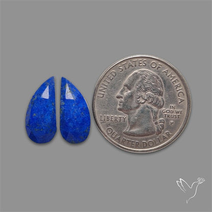 Rose Cut Lapis Lazuli Pair