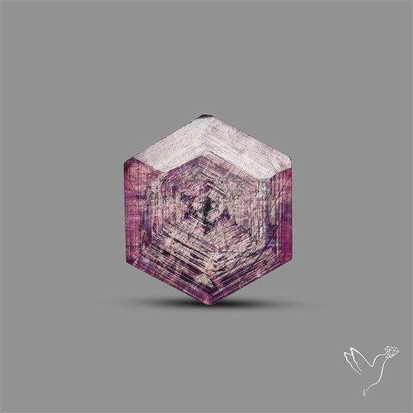Rare Trapiche Ruby Slice Reddish Purple