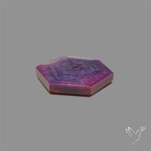 Rare Trapiche Ruby Slice Reddish Purple