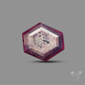 Rare Trapiche Ruby Slice Reddish Purple