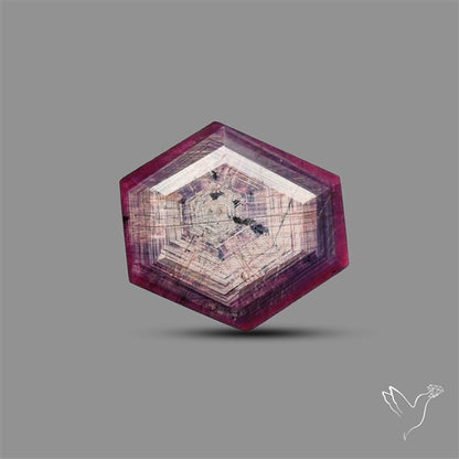 Rare Trapiche Ruby Slice Reddish Purple