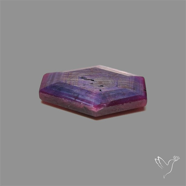 Rare Trapiche Ruby Slice Reddish Purple