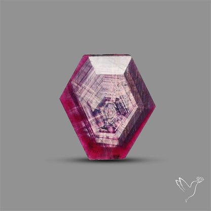 Rare Trapiche Ruby Slice Reddish Purple