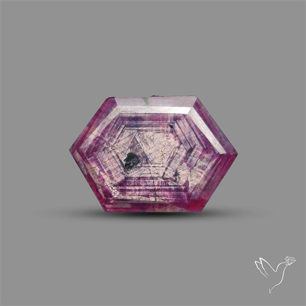 Rare Trapiche Ruby Slice Reddish Purple