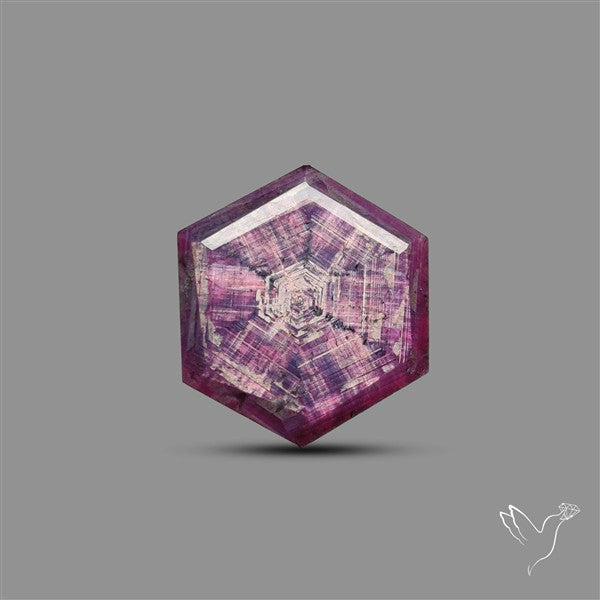 Rare Trapiche Ruby Slice Reddish Purple