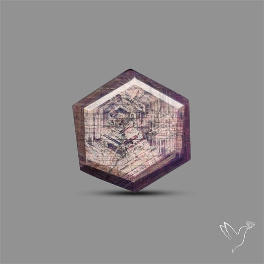 Rare Trapiche Ruby Slice Reddish Purple