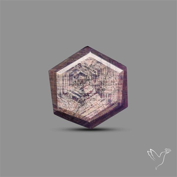 Rare Trapiche Ruby Slice Reddish Purple