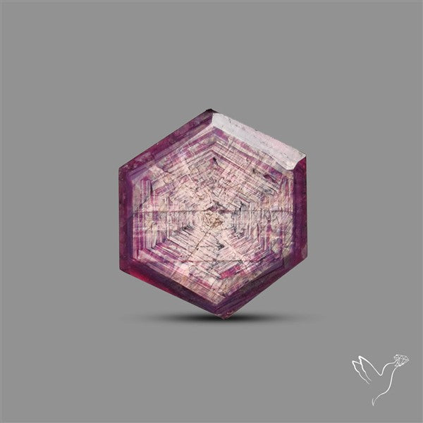 Rare Trapiche Ruby Slice Reddish Purple