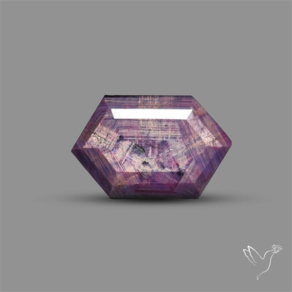 Rare Trapiche Ruby Slice Reddish Purple