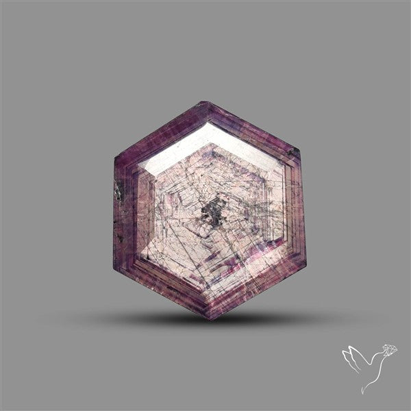 Rare Trapiche Ruby Slice Reddish Purple