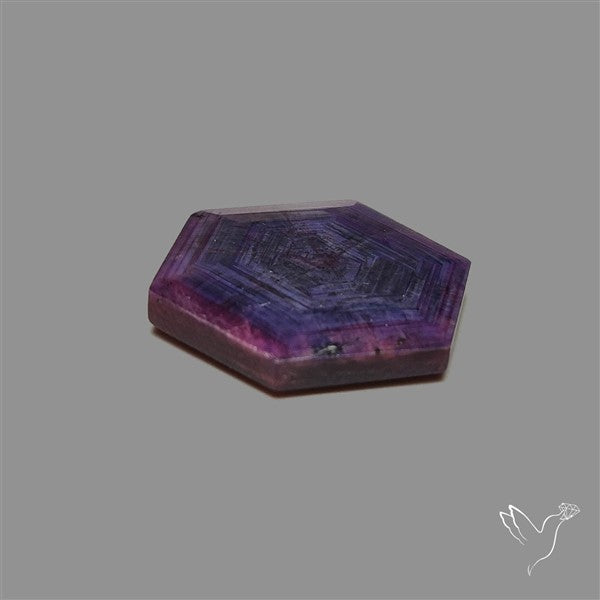 Rare Trapiche Ruby Slice Reddish Purple