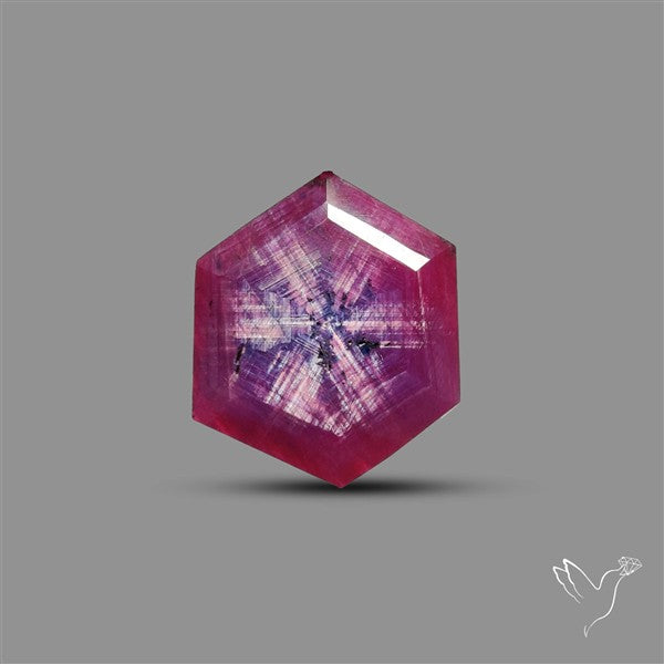 Rare Trapiche Ruby Slice Reddish Purple