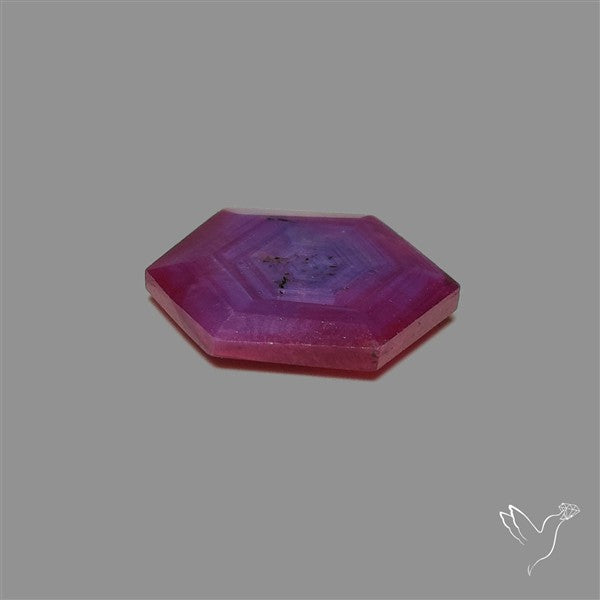 Rare Trapiche Ruby Slice Reddish Purple