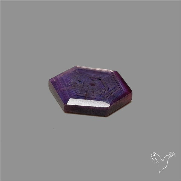 Rare Trapiche Ruby Slice Reddish Purple