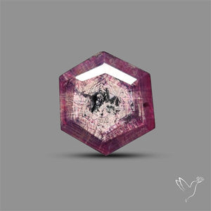 Rare Trapiche Ruby Slice Reddish Purple
