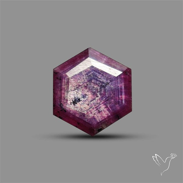 Rare Trapiche Ruby Slice Reddish Purple