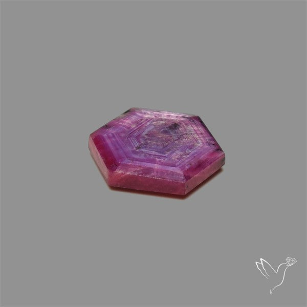 Rare Trapiche Ruby Slice Reddish Purple