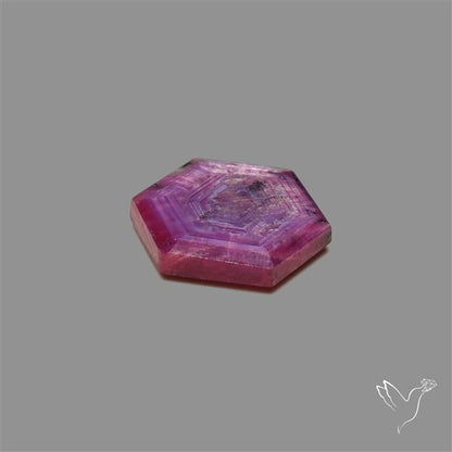 Rare Trapiche Ruby Slice Reddish Purple