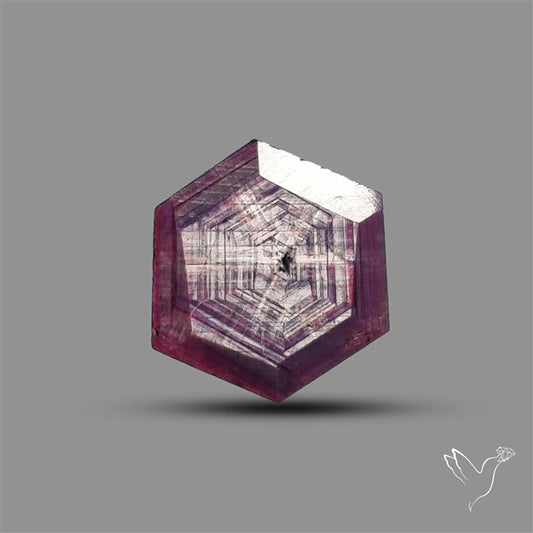 Rare Trapiche Ruby Slice Reddish Purple