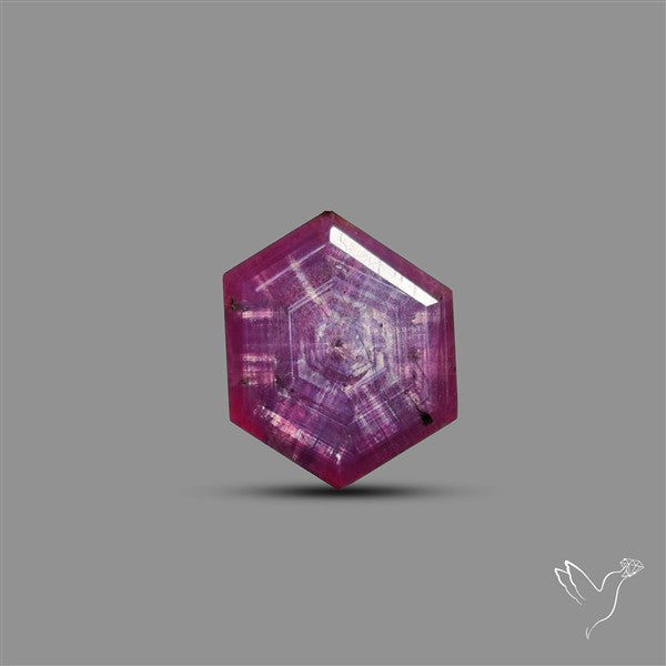Rare Trapiche Ruby Slice Reddish Purple