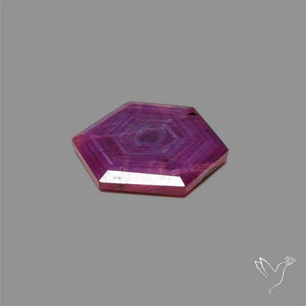 Rare Trapiche Ruby Slice Reddish Purple
