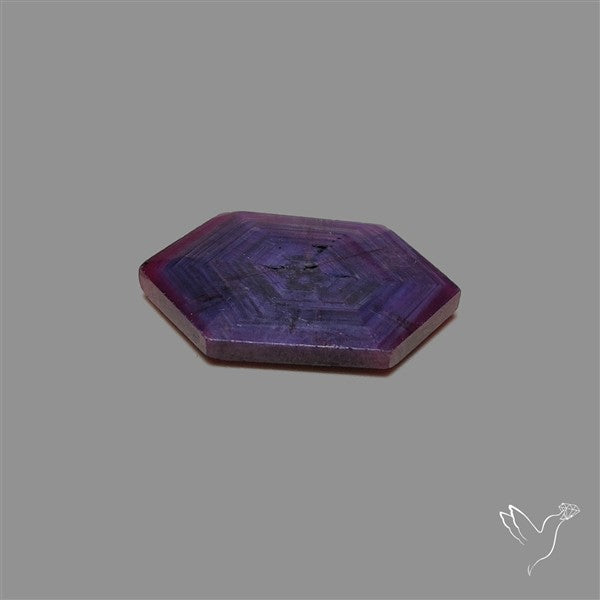 Rare Trapiche Ruby Slice Reddish Purple