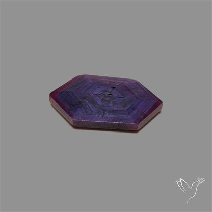 Rare Trapiche Ruby Slice Reddish Purple