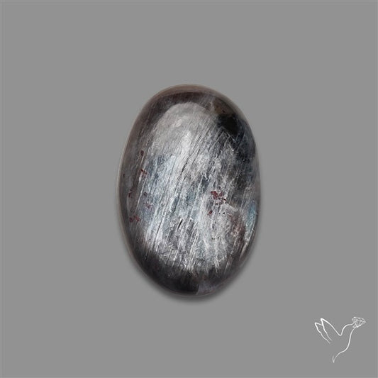 Black Moonstone With Sunstone Inclusions Cabochon