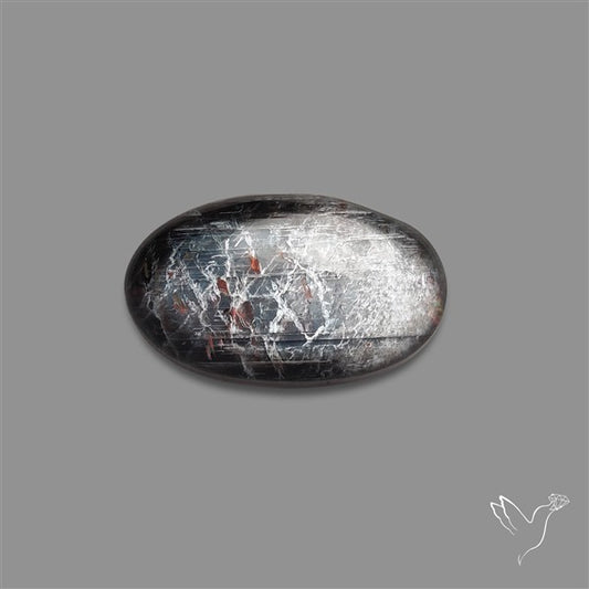 Black Moonstone With Sunstone Inclusions Cabochon