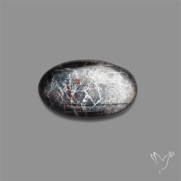 Black Moonstone With Sunstone Inclusions Cabochon
