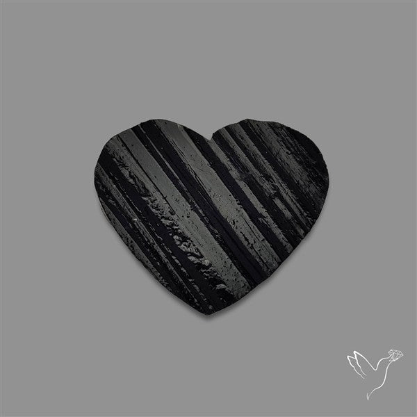 Raw Face Black Tourmaline Heart