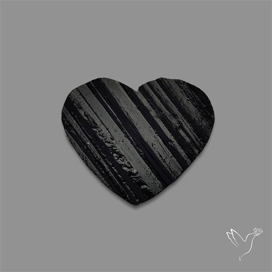 Raw Face Black Tourmaline Heart