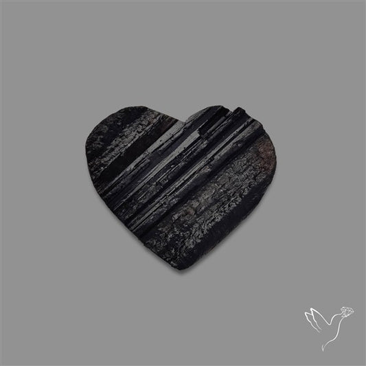 Raw Face Black Tourmaline Heart