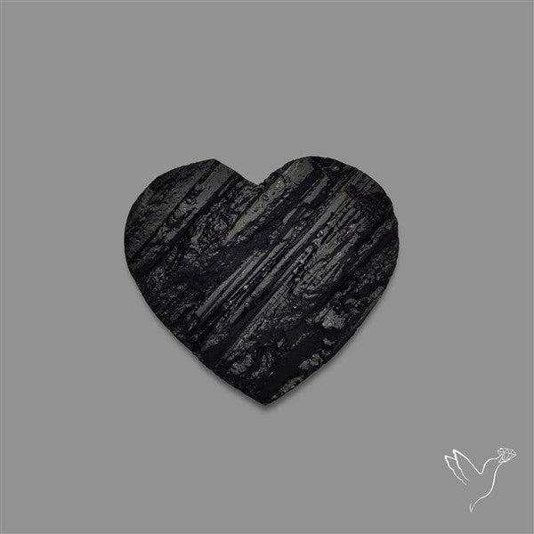 Raw Face Black Tourmaline Heart