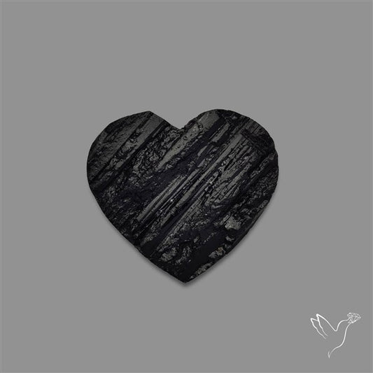 Raw Face Black Tourmaline Heart