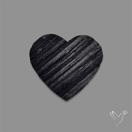 Raw Face Black Tourmaline Heart