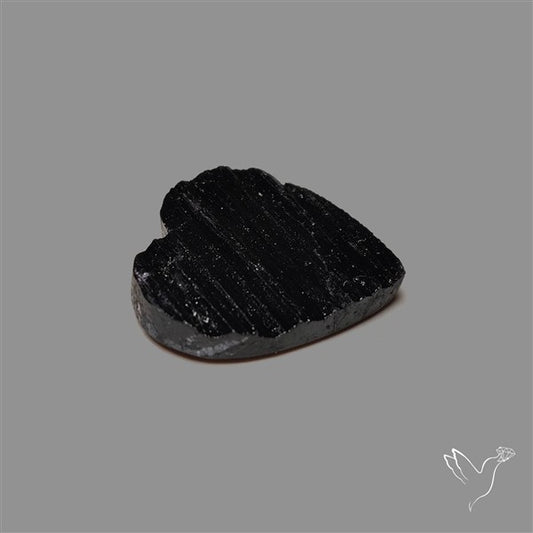 Raw Face Black Tourmaline Heart