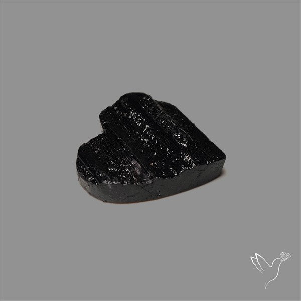 Raw Face Black Tourmaline Heart