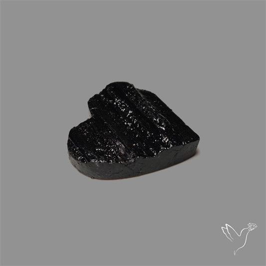 Raw Face Black Tourmaline Heart