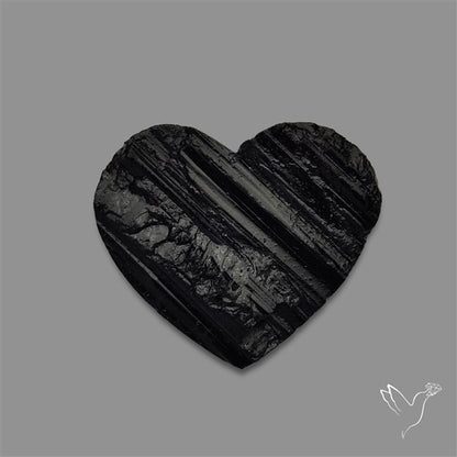 Raw Face Black Tourmaline Heart