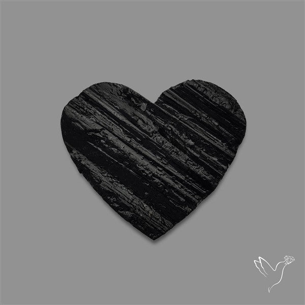 Raw Face Black Tourmaline Heart