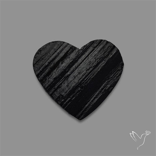 Raw Face Black Tourmaline Heart