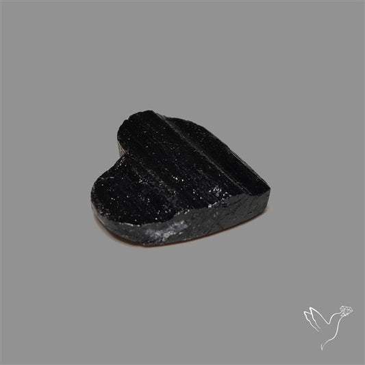Raw Face Black Tourmaline Heart