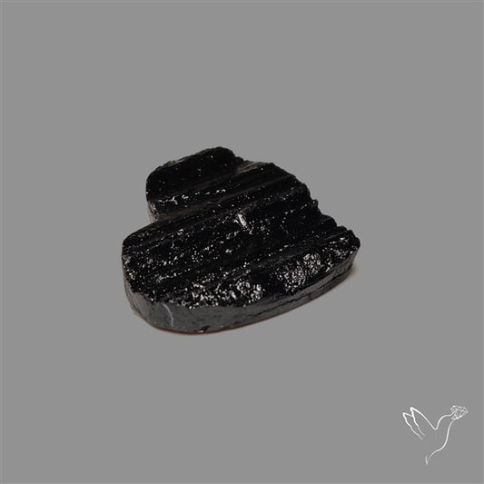 Raw Face Black Tourmaline Heart