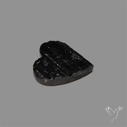 Raw Face Black Tourmaline Heart
